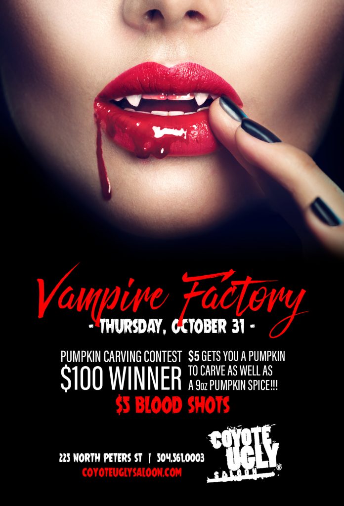 Vampire Factory & Pumpkin Carving Contest in New Orleans on October 31, 2019
