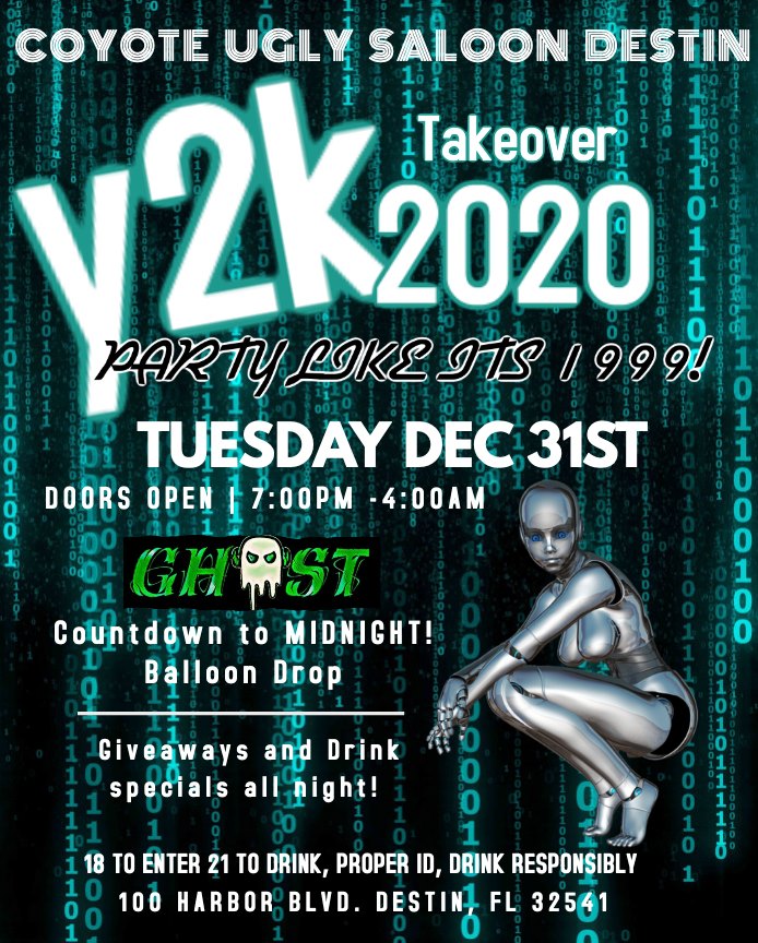 New Year’s Eve – Y2K Takeover in Destin on December 31, 2019