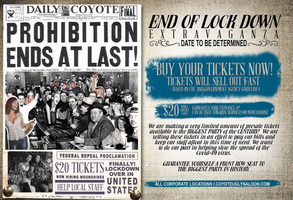 End of Lock Down Extravaganza in Austin, Denver, Memphis, Nashville, New Orleans, New York City, Oklahoma City, San Antonio, San Diego on May 1, 2020