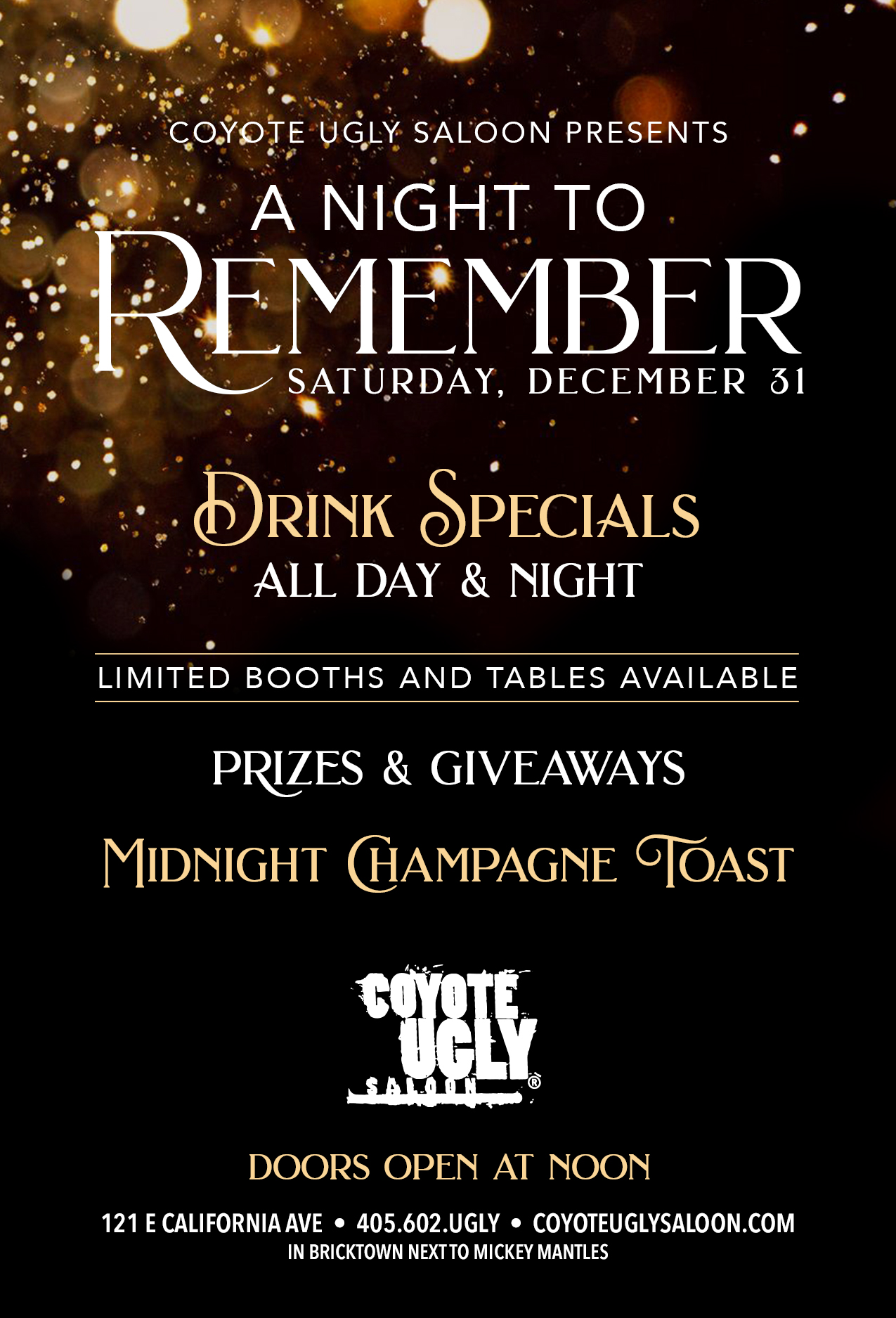 NYE 2022 – A Night to Remember in Oklahoma City on December 31, 2022