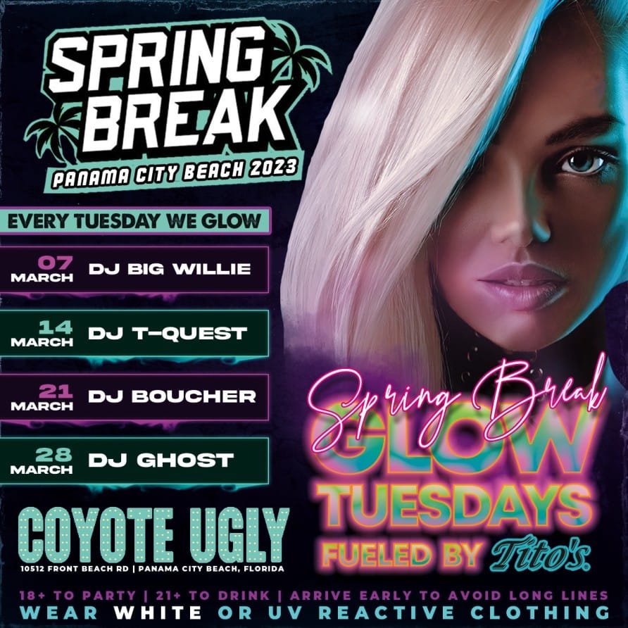 Spring Break GLOW – DJ Boucher in Panama City Beach on March 21, 2023