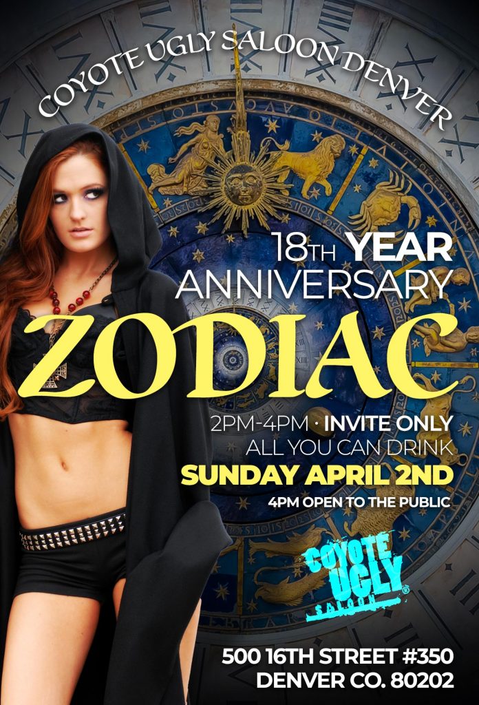 18 Year Anniversary – Zodiac in Denver on April 2, 2023