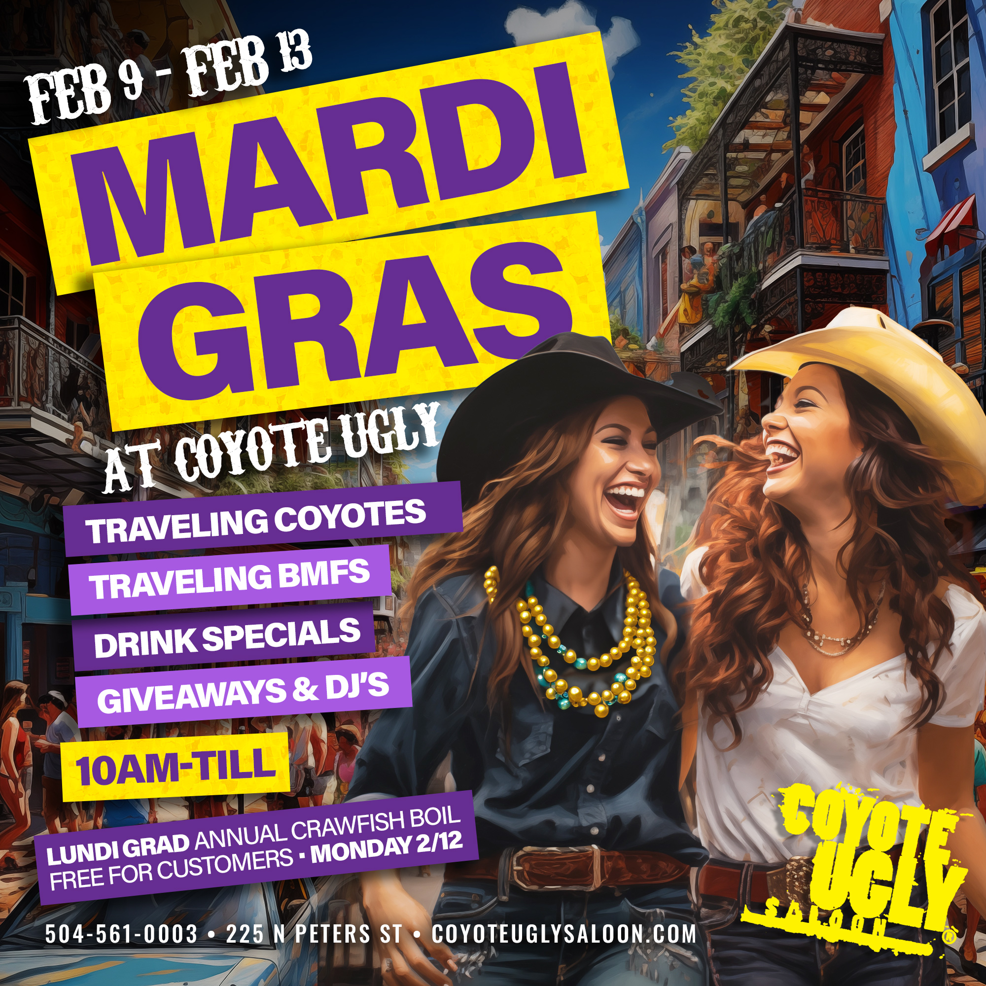 New Orleans: Mardi Gras: February 13, 2024