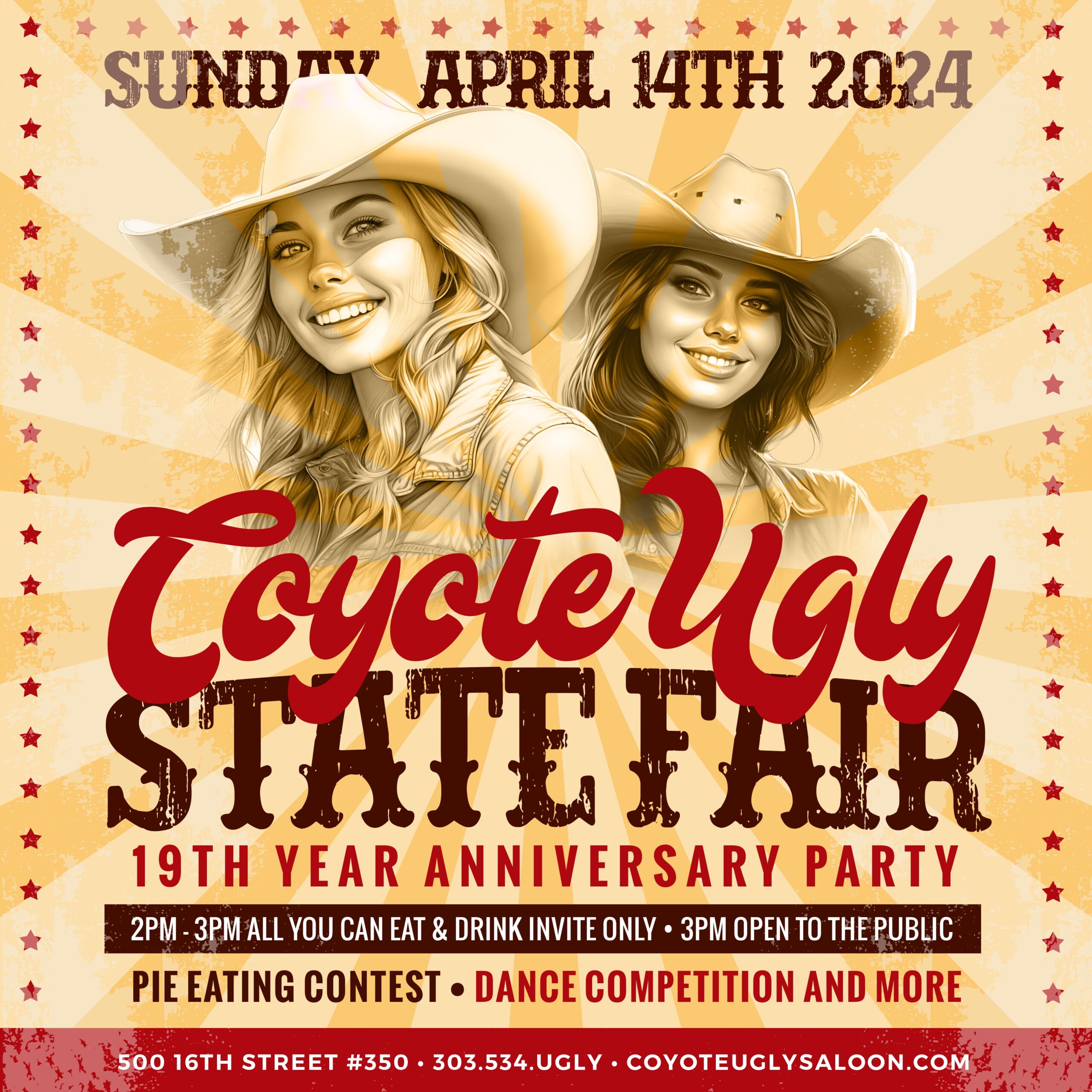 Denver: 19 Year Anniversary – Coyote Ugly State Fair: April 14, 2024