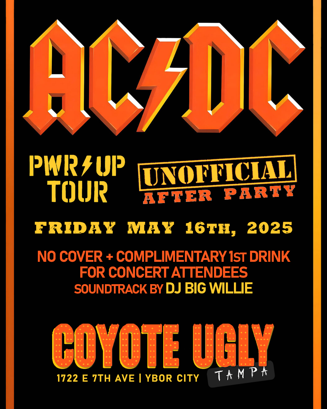 Tampa: AC/DC Power Up Tour Afterparty: May 16, 2025